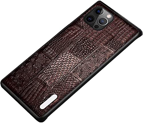 Étui en cuir iPhone 14 Pro marron style Mahjong chic