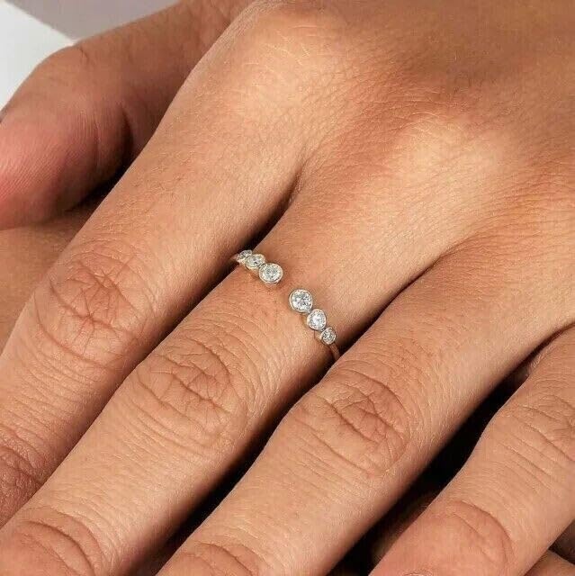 1 Ct Round Simulated Diamond Adjustable Women's Toe Ring 14k Yellow Gold Plated