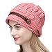 Aokdis Braided Warm Rageared Baggy Winter Beanie Knit Crochet Ski Women Lady Hat Cap (Pink)