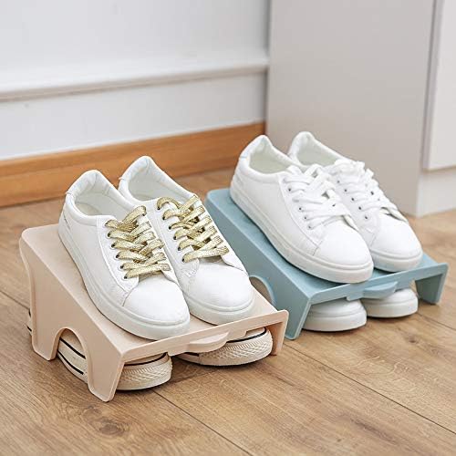 Lampostick Plastic Shoe Organizer Stand Space Saver Shoe Storage Rack Double Layer Free Standing Shoe Slipper Stacker Shelf (Multicolour, Pack of 10) 2