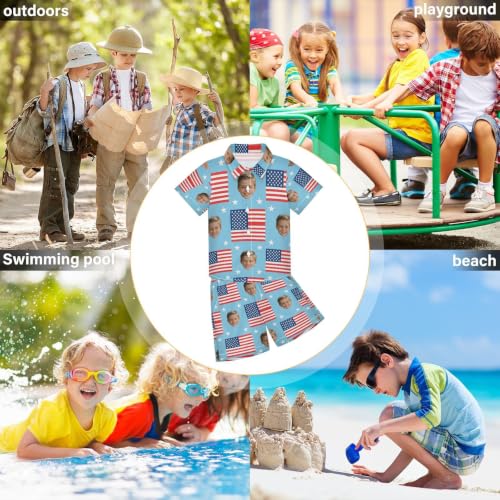 Image of 3T Toddler Boy Shorts Set Teal Hawaiian Button Down Shirts Summer Outfits for Little Boy