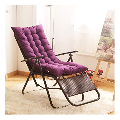 Patio Chaise Lounger Cushion, Thickening All-Seasons Use Seat Cushions High Seat Back Chair Cushion for Rocking Chair,Chair Sofa Cushion Tatami Mat for Indoor Outdoor,Purple,48x125cm