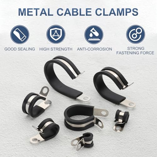 Collier de serrage 15,9 mm en acier inoxydable 304 noir PATIKIL pour tube rigide x50 - 5