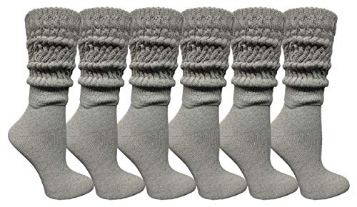 Image of Yacht & Smith 6 Pairs Women's Scrunched Slouch Socks, Cotton Boot Socks Bulk Pack for Everyday Comfort & Style, Size 9-11