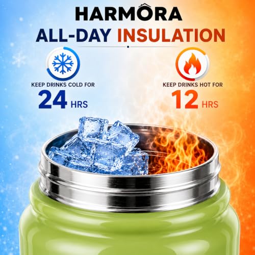 Image of Premium 1 Litre Vacuum Insulated Stainless Steel Water Bottle | SUS 316 Food Grade Steel | Hot 12 Hrs & Cold 24 Hrs | Leakproof, BPA Free | Wide Mouth with Steel Filter (Green)
