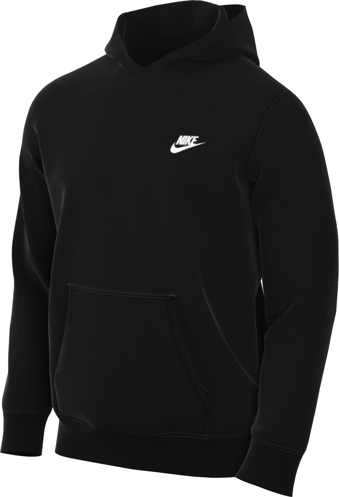 NIKE FN3866-010 Club Sweatshirt Men's BLACK/BLACK/WHITE Size M