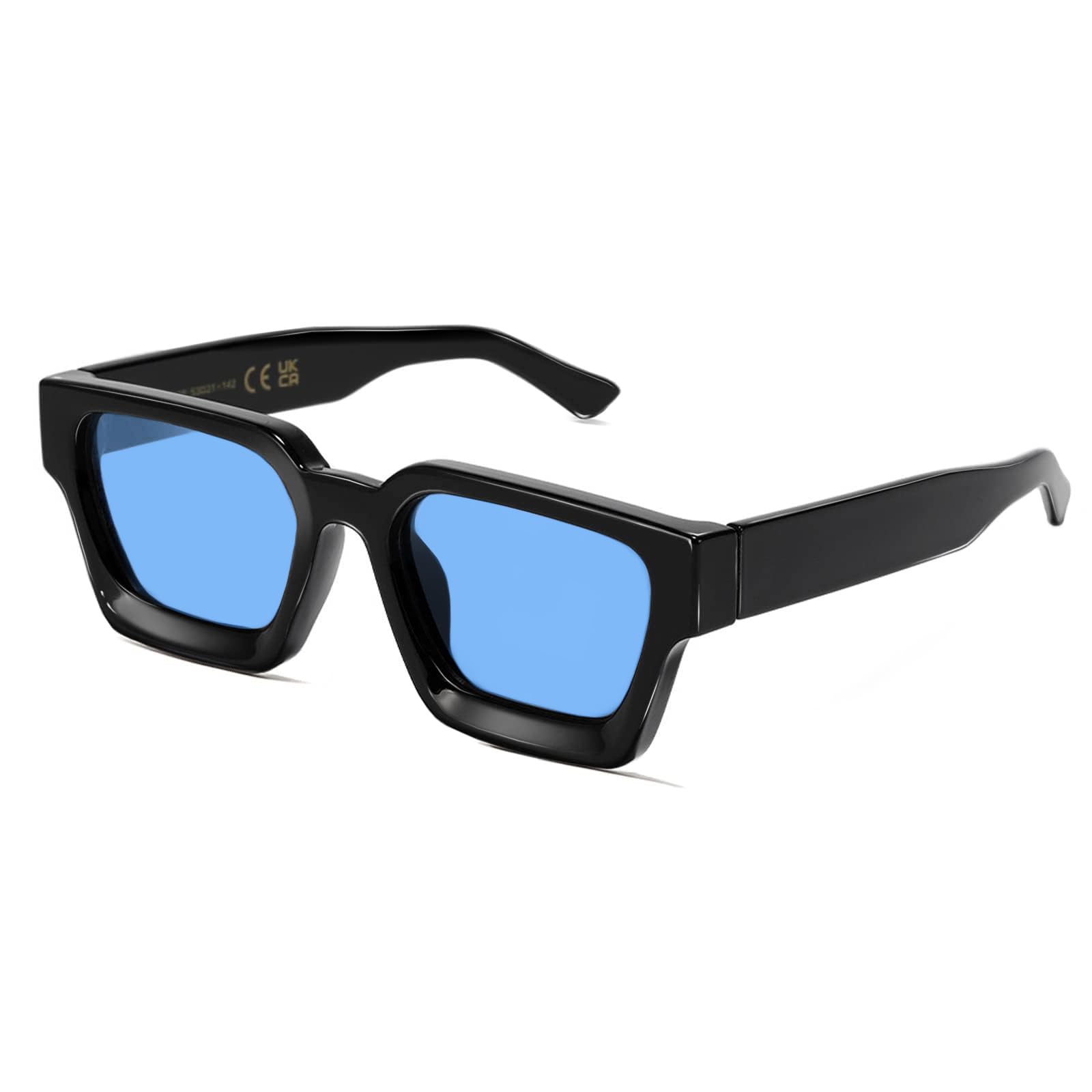 Retro Square Sunglasses For Men Women Trendy Thick Rectangle