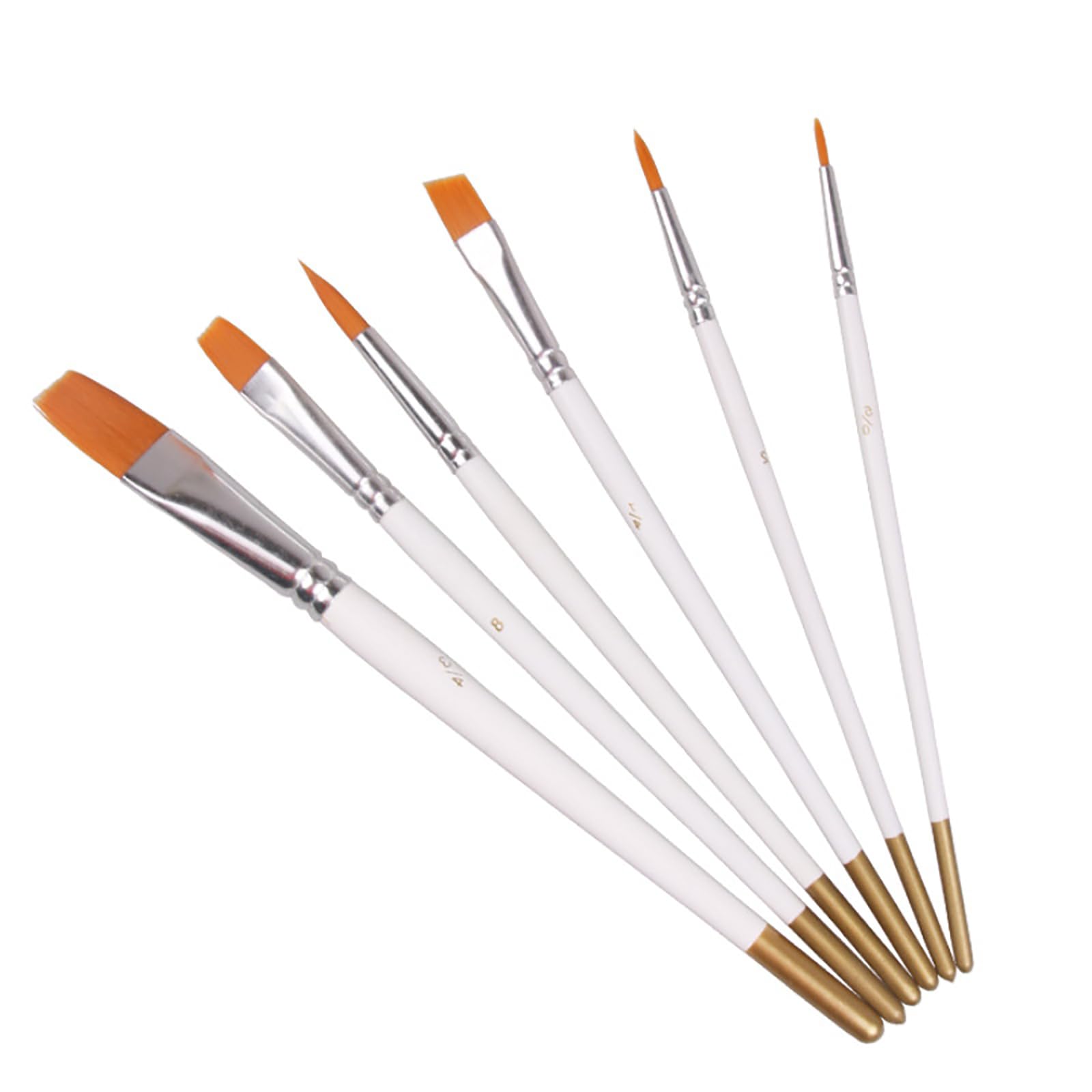 6-teiliges Pinselset, Ölfarben-Kunstpinsel, Nylonhaar, Malpinsel für feine Details, Pinsel mit spitzer Spitze für Kunstmalerei, Nagelmalerei, Aquarell, Miniaturen