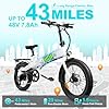ZOONLAI Electric Bike for Adults 750W Motor Foldable Bikes Up to 24 MPH Long Range Ebike for Adult 48V Removable Battery 20" Fat Tire 5 Speed Modes EBike ZL2006 City Urban Commuting Bicycles (Black) #4