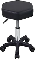 Vista 1 de FURWOO Taburete con ruedas hexagonales con ruedas para spa y salón de masaje, color negro