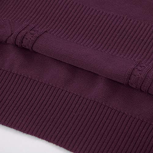 Men's Classic V-Neck Sweater Vest Cable Knitted Pullover Vests M Dark Purple #TOP5