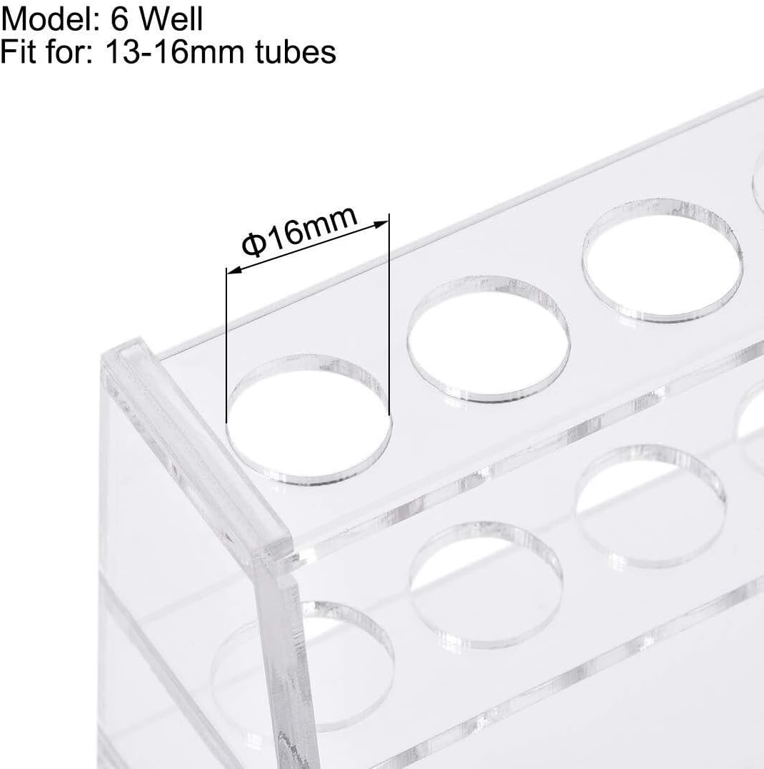 Tube Rack Acrylic Test Tube Holder Rack 6 Wells for 10ml Centrifuge Tubes Clear Science