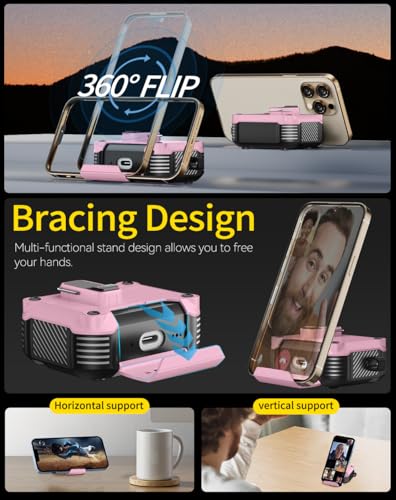 Image of Pohgelan for AirPods Pro 3 Case with Safety Lock-Pink | Magnetic Automatic Lock with Cleaning Kit&Keychain,Compatible with Magsafe