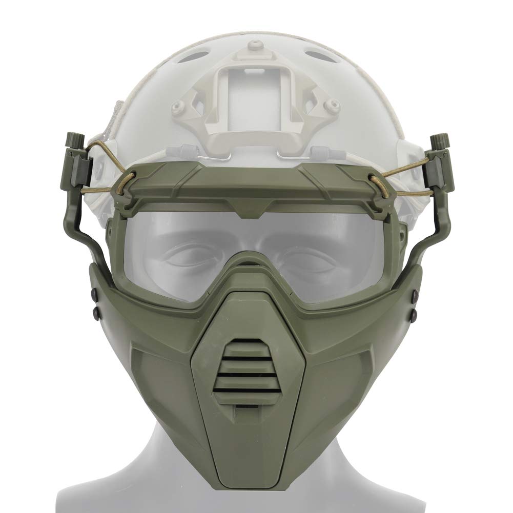 Veloce casco protettivo occhiali da equitazione occhiali con maschera facciale rimovibile adatto per airsoft paintball festa di Halloween