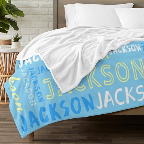Personalized Name Blanket Customized Baby Blankets for Girls Boys Adults Monogrammed Blankets and Throws Christmas Birthday Mothers Fathers Valentines Day Gift