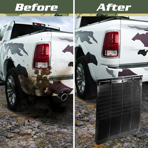 Image of 2.5 inch Hitch Mounted Mud Flaps for Trucks, Truck Mud Flaps Heavy Duty Adjustable Removeable Height and Width, Universal Duty Mud Flaps System to Protects Trailers from Scratches and Dirt.