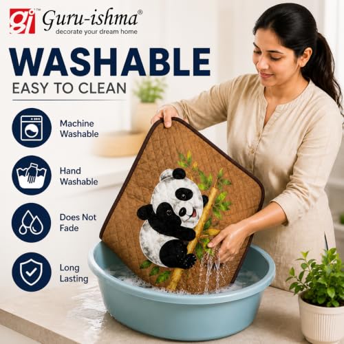Image of Refrigerator Top Cover for Single Door & Double Door 165-225 Litre | Washable, Anti-Slip Protective Velvet Fabric Fridge Top Cover with 6 Storage Pockets, Extra Storage Space 101 x 55 cm