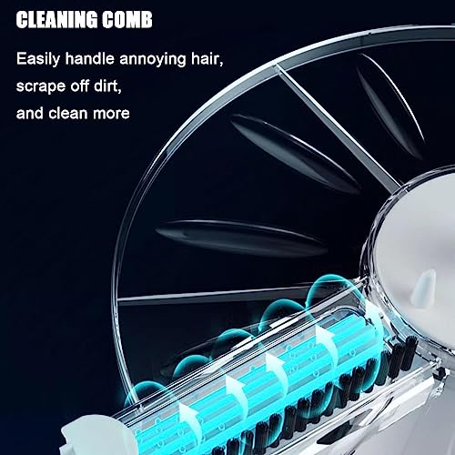 AMNOOL Bodenreinigungssystem „Spin Mop Bucket“ - Selbstreinigender Trocken-Nass-Schleudermopp - Flaches Bodenwischer-Eimer-Set mit 5 Mikrofaser-Pads, Nachfüllpackungen,Grey – Bild 8