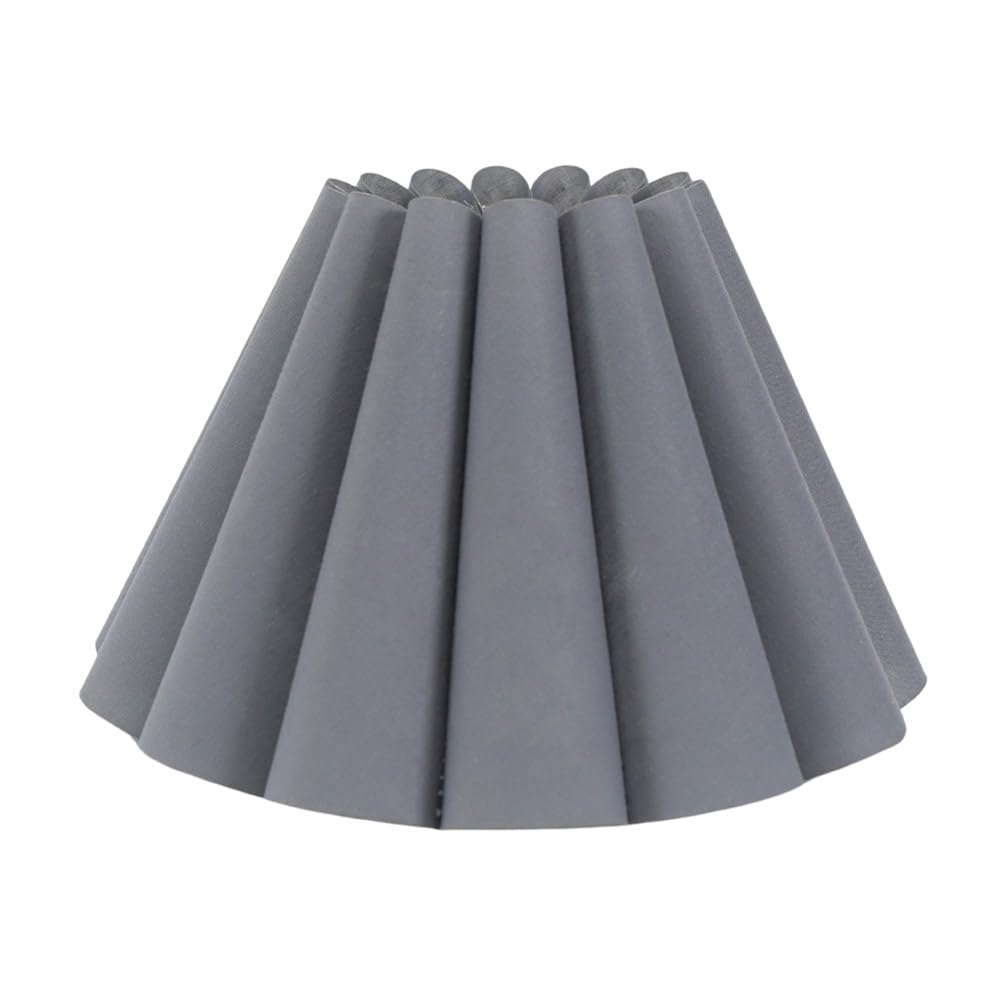 Lauren Fabric Pleated Scallop Edge Tapered Lamp Shade - Grey - Linen Look