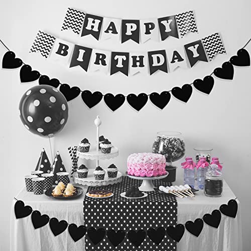 Colarr 4 Pack Black Felt Heart Garland Banner Gothic Decor Black Heart Banner Black Party Decorations Goth Farewell Wedding Anniversary Party Decorations Heart Garland Felt Valentines Garland #TOP2