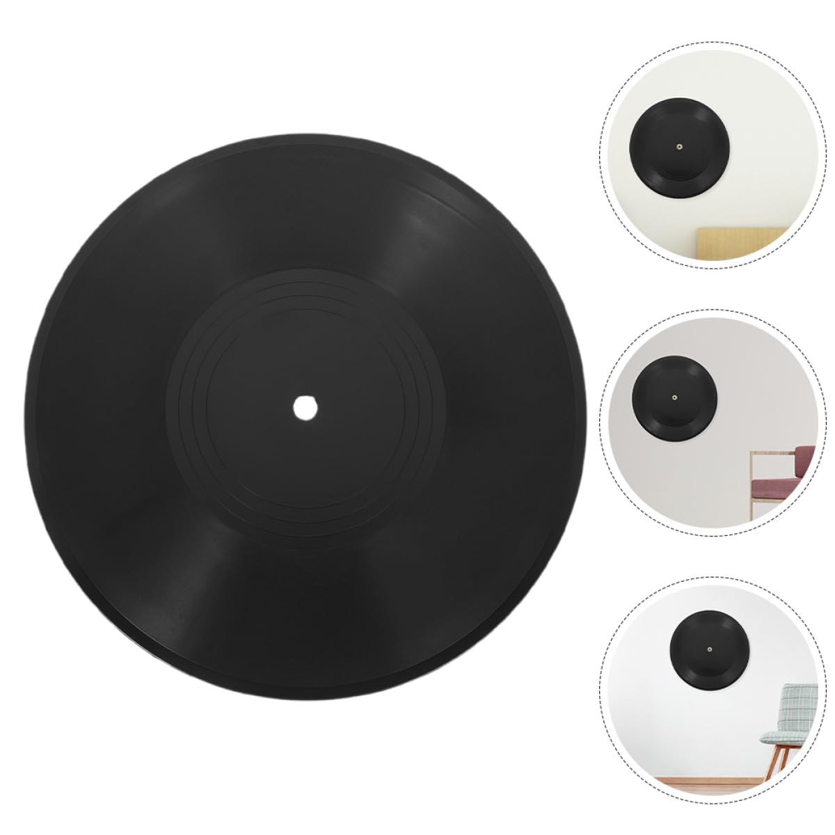 PAMINGONO Dischi in Vinile Neri Finti 12 Pollici Set da 10 Pezzi, Decorazioni da Parete in Vinile per Camera e Soggiorno, Insegne Murali Musicali Anni 80 e 90 per Feste e Studi Hip-hop