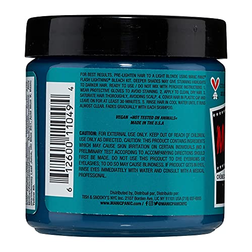 MANIC PANIC Classic Siren's Song Semi Permanent Hair Color - Neon Blue-Green Hair Dye for Women & Men That Lasts 4-6 Weeks - Vegan, Ammonia & Cruelty-Free - Create & Mix Custom Shades (4oz / 2pk) - Image 3