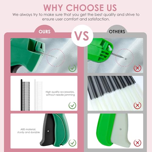 Image of Stitch Gun for Clothes - Handheld Stitch Gun Quick Clothing Fixer - Tagging Gun - Includes 6 Needle, 1000 Black Fasteners & 1000 White Fasteners