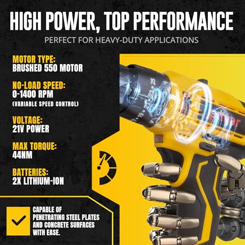 21V Cordless Drill Set with 86 Tools – Jamjar DIY Kit with 2 Batteries & Case 4 21V Cordless Drill Set with 86 Tools – Jamjar DIY Kit with 2 Batteries & Case - Image 4