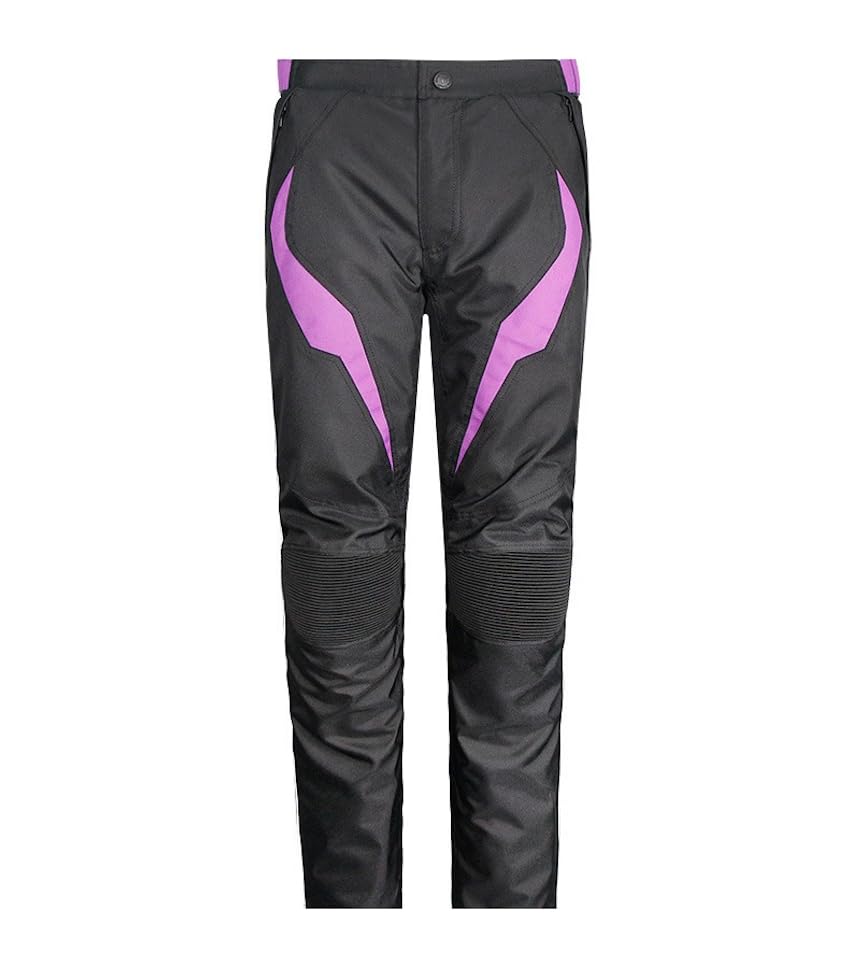 Msport Chaqueta de Moto Impermeable para Mujer, Chaqueta 4 Estaciones con Forro Térmico Extraíble, Transpirable y con Protecciones CE   Pantalones Violeta XL