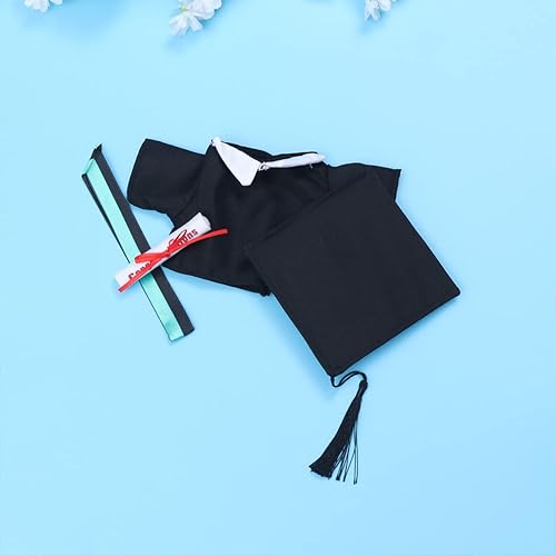 Miniatura 5 de NOLITOY Juego de 2 piezas de muñeca de graduación universitaria para hacer tu graduación, Gabys Dollhouae, gorro de graduación de oso, vestido de