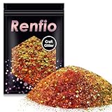 Renfio Chameleon Chunky Glitter, Mixed Fine Powder Color Shift 1.75 Oz (50g) PET Flake Hexagon Red Gold Glitters Sequin Resin Pigment Chip Dust for Slime Painting Craft Hair Body Beauty - Red Gold