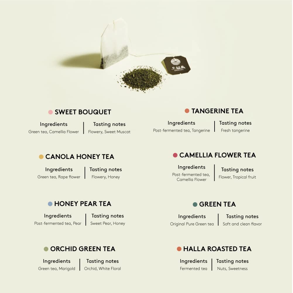 OSULLOC Premium Tea Collection Gift Set, Premium Organic Pure & Blended