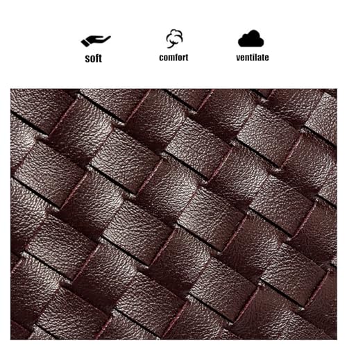 Waiyqju Kleine Größe, geflochtenes Luxus-Leder, mit Tragegriff oben, modisch, für Reisen, Alltag, Schwarz, Small
