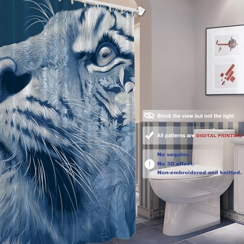 Rideau de douche anti éclaboussure polyester motif tigre mignon