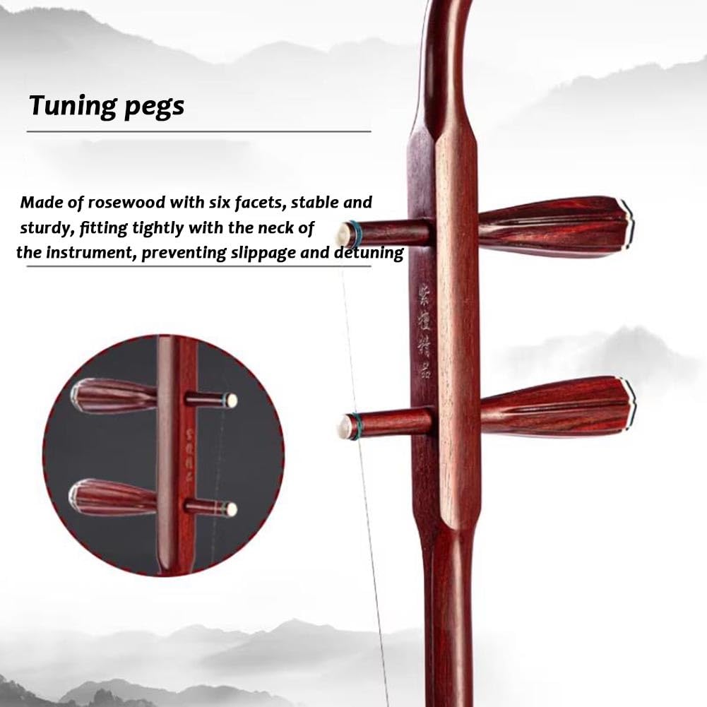 Erhu In Mogano Cinese, Strumento Musicale A Due Corde Simile A Un Violino, Con Accessori Per Principianti.(Red-A)