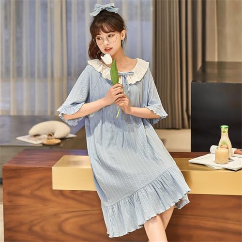 Big Girl Teens Nightgowns Vintage Princess Night Gown Dress Short Sleeve Summer Sleepwear Nightdress Sleep Shirt3