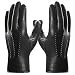 Harssidanzar Mens Luxury Italian Sheepskin Leather Gloves Vintage Finished Cashmere Wool Lined