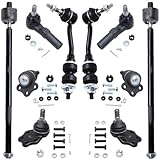 Detroit Axle - 2WD Front 10pc Suspension Kit for 1997-1999 Dodge Dakota 1999 Durango 2 Stabilizer Sway Bar Links 4 Lower Upper Ball Joints 4 Outer Inner Tie Rod Ends Replacement