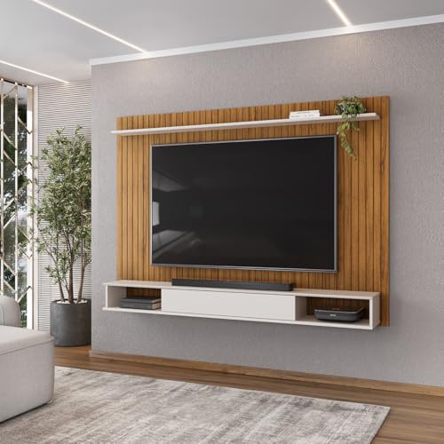 Painel para Tv até 70 Polegadas 1 Prateleira Dj Móveis Rio Freijó Off White