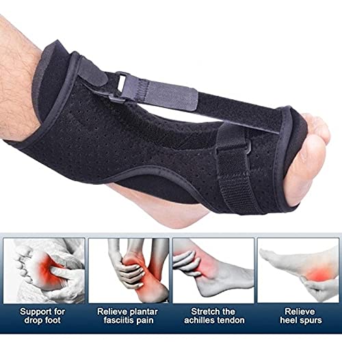 Fascitis Plantar Ajustable Férula Nocturna Soporte para pies Pie Caída Ortesis Tobillo Valgo Cinturón de corrección Hemiplejia Tobillo Férula Equipo de Salud Negro 20211210