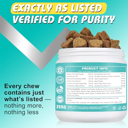 Bailey & Buddies Hip and Joint Supplement for Dogs, 120 Soft Chews with Glucosamine, Chondroitin, MSM and Green-Lipped Mussel, Joint Support for Senior Dogs and All Breeds - Chicken Flavor - Image 5