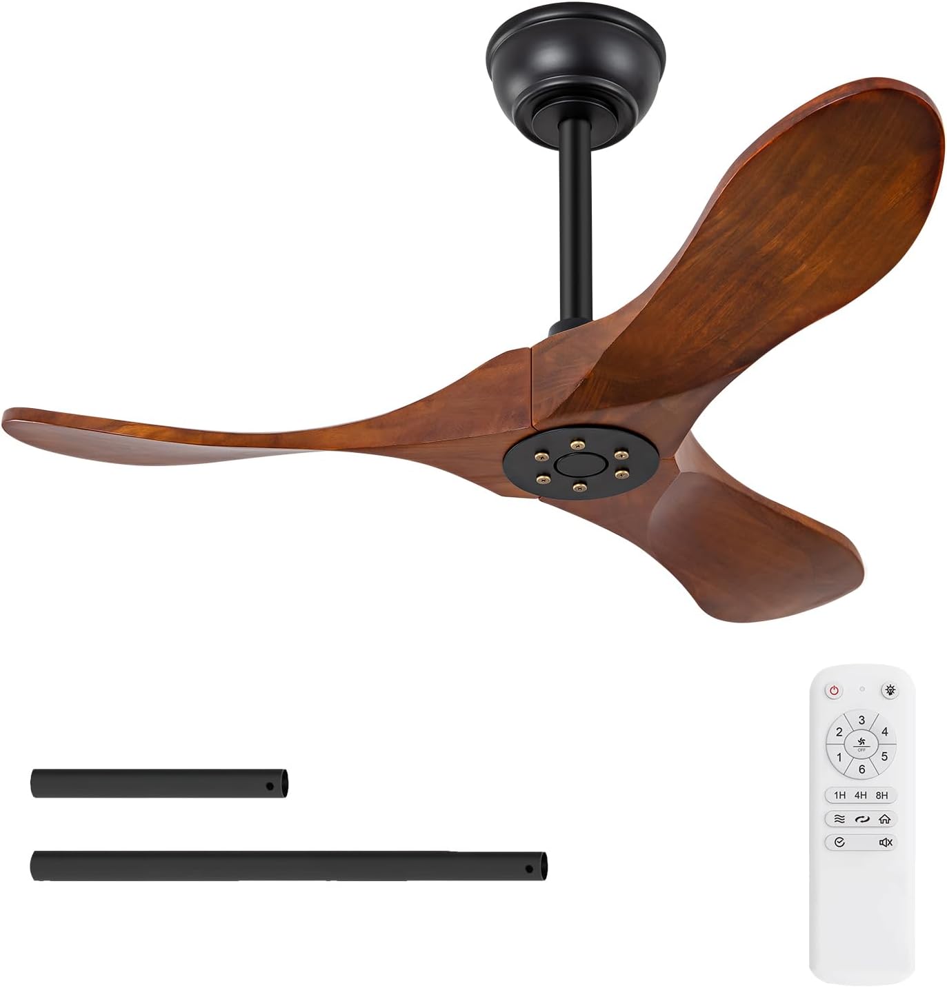 KBZZ 36 Inch Ceiling Fan no Light with Remote Control,Wood Ceiling Fans without Lights,6 Speeds,Reversible DC Motor,Indoor Outdoor Modern Ceiling Fan for Patio,Farmhouse,Living Room