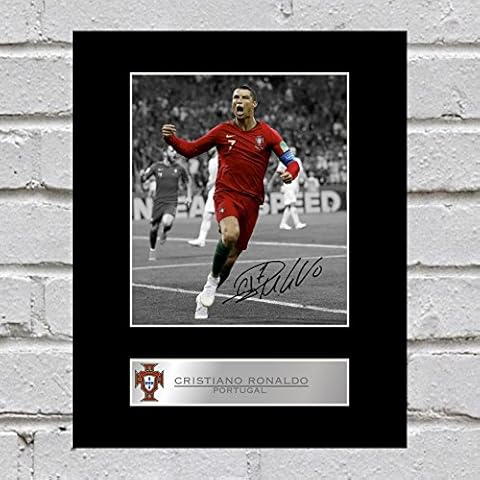 Cristiano Ronaldo Signed Mounted Photo Display Portugal World Cup FC Autographed Gift Picture Print Cover