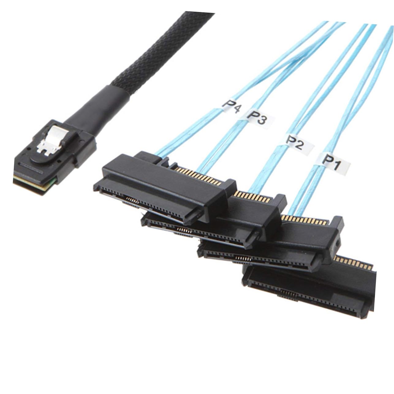 Artibetter Câble Mini Sff-8087 vers 4 Ports Serial Ata 0,5 M en Cuivre Noir