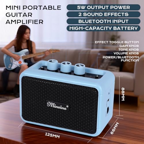Image of Electric Guitar Beginner Kit -39in Solid Body Metal Electric Beginner Guitar Kits for Adults with Guitar Picks, Strap, Strings, Amp, Case, Metallic Finish, Guitarra Electrica M100S (Blue)