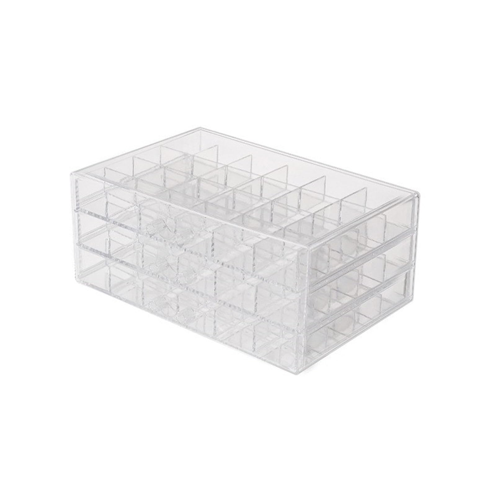 Tsophreniq Clear Acrylic Jewelry Storage Box with Multiple Compartments Compact Practical Organization Clear Acrylic with Multiple Compartments