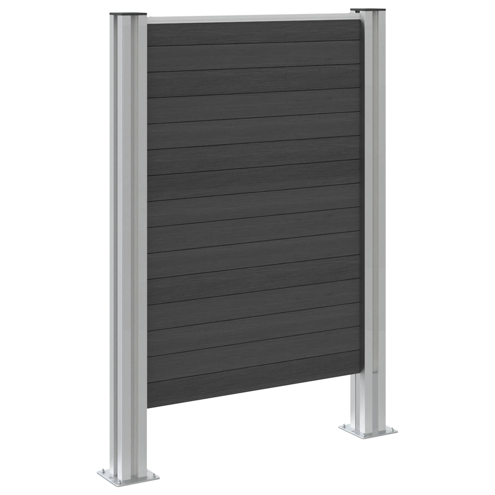 Mülltonnenzaun Grau 85 x 12 x 115 cm Aluminium und WPC, erweiterbar, rost- und korrosionsbeständig für Garten, Terrasse und Vorgarten, modulare Mülltonnenbox Verkleidung