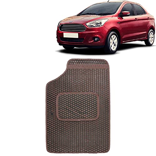 Image of Kingsway Dotted Style Designer car mats of Heavy Quality for Ford figo Aspire (Set of 5, Brown Color, PVC)