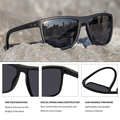 WISTON Polarized Sunglasses for Men Women Large Rectangular Classic UV400 Protection Driving Fishing Shades Sun Glasses4