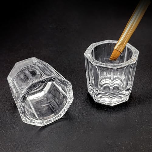 Set de 10 Vasos de Vidrio para Uñas con Tapas Octagonales y Pinceles para Manicura miniatura 6